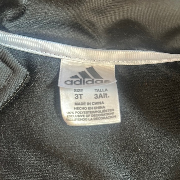 Adidas Black Jacket with White Accents size 3T - Picture 4 of 5